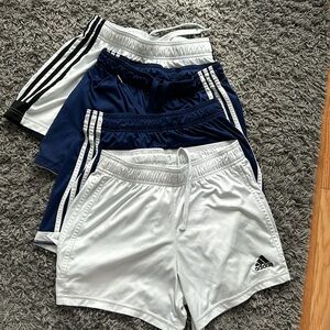 adidas White and Navy Athletic Shorts